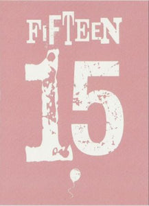Age 15 - 15th Birthday - Letterpress 15 Pink