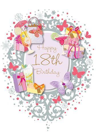Age 18 - 18th Birthday - 18th Cocktails And Butterflies