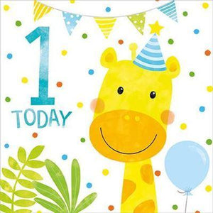 Age 1 - 1st Birthday - Giraffe/Bunting from Nigel Quiney Publications, English Cards in France