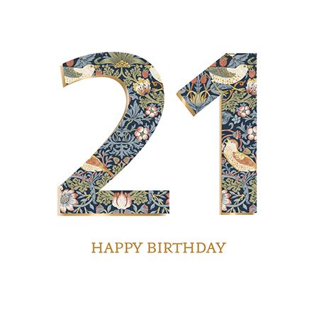 Age 21 - 21st Birthday - Strawberry Thief