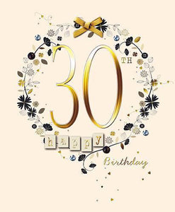 Age 30 - 30th Birthday - 30th Birthday Wreath