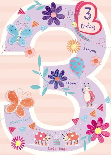 Age 3 - 3rd Birthday - Flutterby
