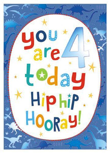 Age 4 - 4th Birthday - Age 4 Boy - You Are 4 Today