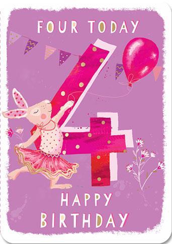 Age 4 - 4th Birthday - Four Today Ballet