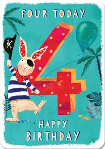 Age 4 - 4th Birthday - Four Today Pirate