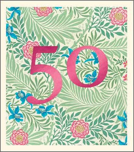 Age 50 - 50th Birthday - William Morris Pattern