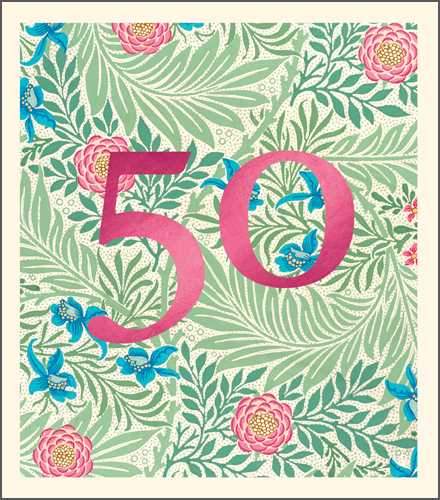 Age 50 - 50th Birthday - William Morris Pattern