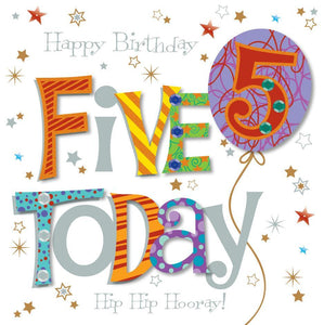 Age 5 - 5th Birthday - Five Today 5 Balloon
