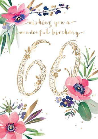 Age 60 - 60th Birthday - Anemone And Olive