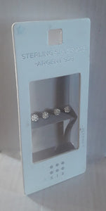 Jewellery - 925 Silver Rhinestone Stud Earrings - Set of 2