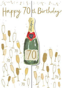Age 70 - 70th Birthday - Champagne And Glasses