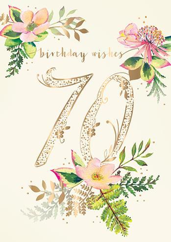Age 70 - 70th Birthday - Woodland Blooms