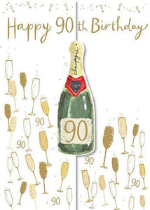 Age 90 - 90th Birthday - Champagne And Glasses 90th