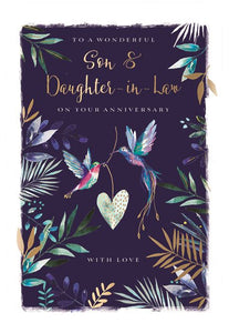 Anniversary Card - Son and Daughter-in-Law - Love Birds