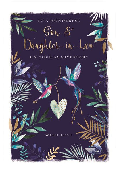 Anniversary Card - Son and Daughter-in-Law - Love Birds