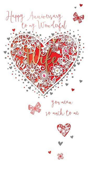 Anniversary Card - Wife Anniversary - Wife Heart