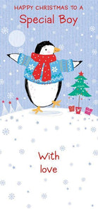 Christmas Card - Gift Wallet - Special Boy - Penguin Jumper from Nigel Quiney Publications, English Cards in France