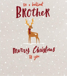 Christmas Card - Brother - Reindeer In Snow