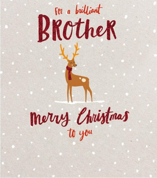 Christmas Card - Brother - Reindeer In Snow