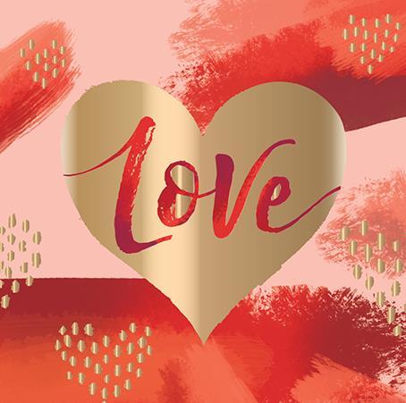 Valentine Card - Love Gold Heart from Ling Design, Valentine's Day Cards in France, Cartes de voeux Saint Valentin, English cards in France