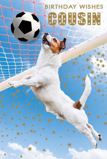 Cousin Birthday - Jack Russell Football from Nigel Quiney Publications, English Cards in France
