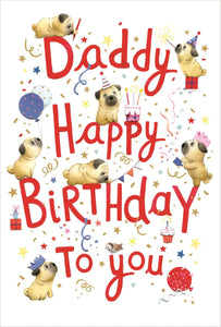 Daddy Birthday - Birthday Pugs from Nigel Quiney Publications, English Cards in France