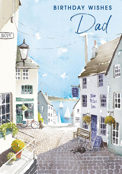 Dad Birthday - Cobbled Street from Nigel Quiney Publications, English Cards in France