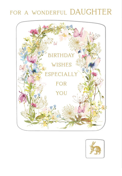 Daughter Birthday - Flower Border Press from Nigel Quiney Publications, English Cards in France