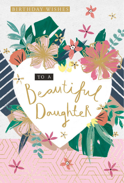 Daughter Birthday - Hands/Flowers/Hearts from Nigel Quiney Publications, English Cards in France