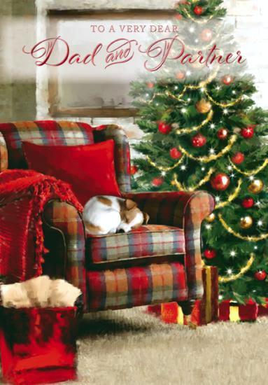 Christmas Card - Dad and Partner - Puppy Asleep