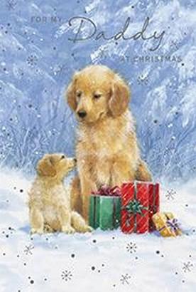 Christmas Card - Daddy - Xmas Dog/Puppy from Nigel Quiney Publications, English Cards in France