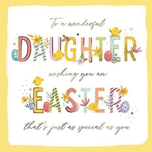 Easter Card - Daughter - Blooming Wishes From The Great British Card Company, Easter Cards in France, Cartes de Paques en France, English Cards in France