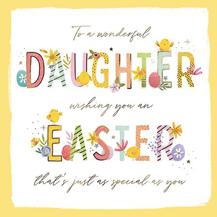 Easter Card - Daughter - Blooming Wishes From The Great British Card Company, Easter Cards in France, Cartes de Paques en France, English Cards in France