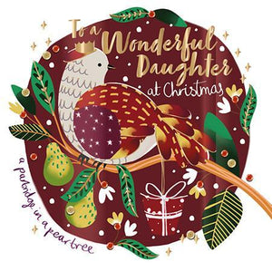 Christmas Card - Daughter - Partridge In A Pear Tree