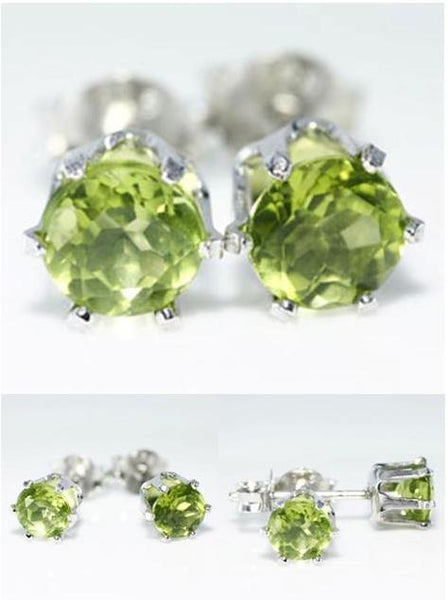 Jewellery - 4mm Peridot Stone Stud Earrings