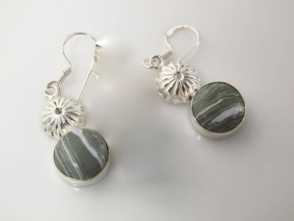 Jewellery - 925 Silver Zebra Jasper Drop Earrings