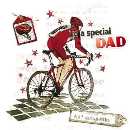 Father's Day Card - Cycling from The Great British Card Company, Father's day cards in France, Cartes de voeux Fete des Peres, English cards in France
