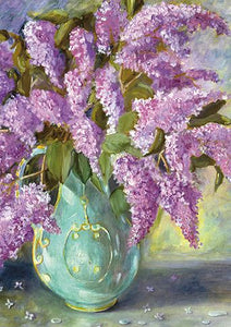The Great British Card Company Blank Card - Lilac In A Green Jug