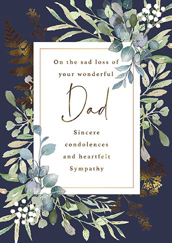 Sympathy Card - Loss of Dad - Foliage