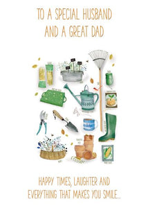 Father's Day Card - Husband - Garden Icons from The Great British Card Company, Father's day cards in France, Cartes de voeux Fete des Peres, English cards in France