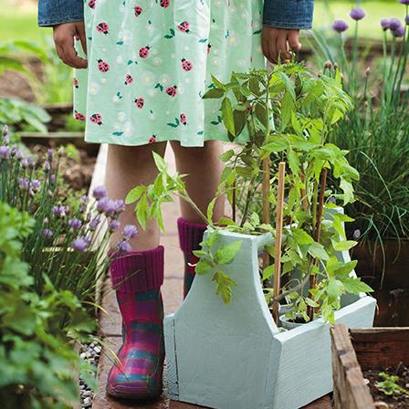 Blank Card - Girl With Tomato Plants