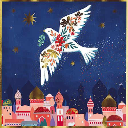 Christmas Cards - 12 Christmas Cards in Cardboard Pack -  Festive Dove