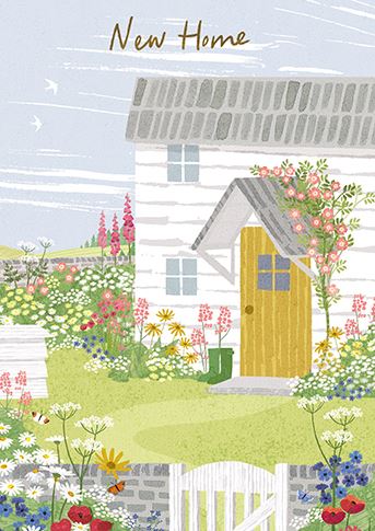 New Home Card - White Cottage Garden