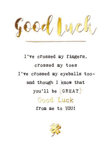Good Luck Card - Crossed My Fingers