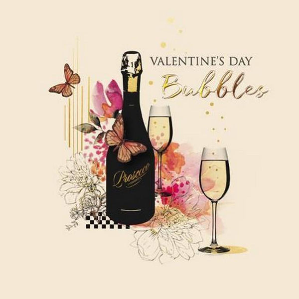 Valentine Card - Valentine's Day Bubbles from The Great British Card Company, Valentine's Day Cards in France, Cartes de voeux Saint Valentin, English cards in France
