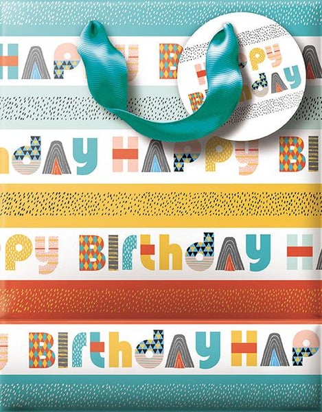Gift Bag - Medium - Happy Birthday Retro