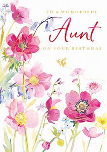 Aunt Birthday - Pink Anemones from Ling Design Ltd, English cards in France