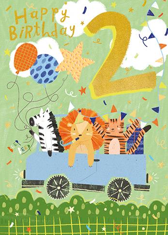 Age 2 - 2nd Birthday - Animal Party Truck