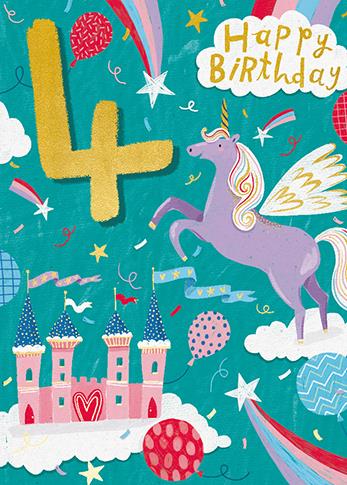 Age 4 - 4th Birthday - Unicorn Princess Party