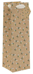 Gift Bag - Bottle Bag - Kraft Bees